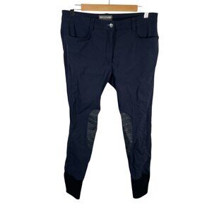 Animo Breeches Womens I-46 D-40 Blue Grip Equestrian Riding Pants Pockets Italy